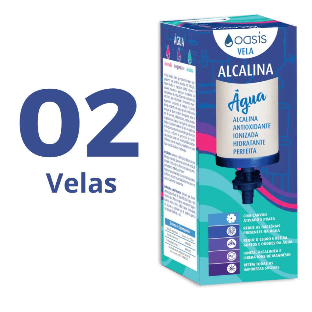 Caixa com 2 unid. - Vela Alcalina com Magnésio - Oasis