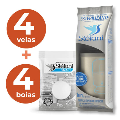 Kit 4: 4 velas esterilizantes + 4 boias