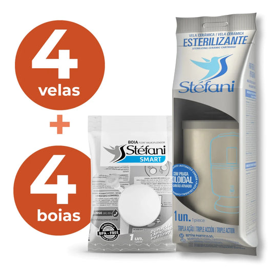 Kit 4: 4 velas esterilizantes + 4 boias
