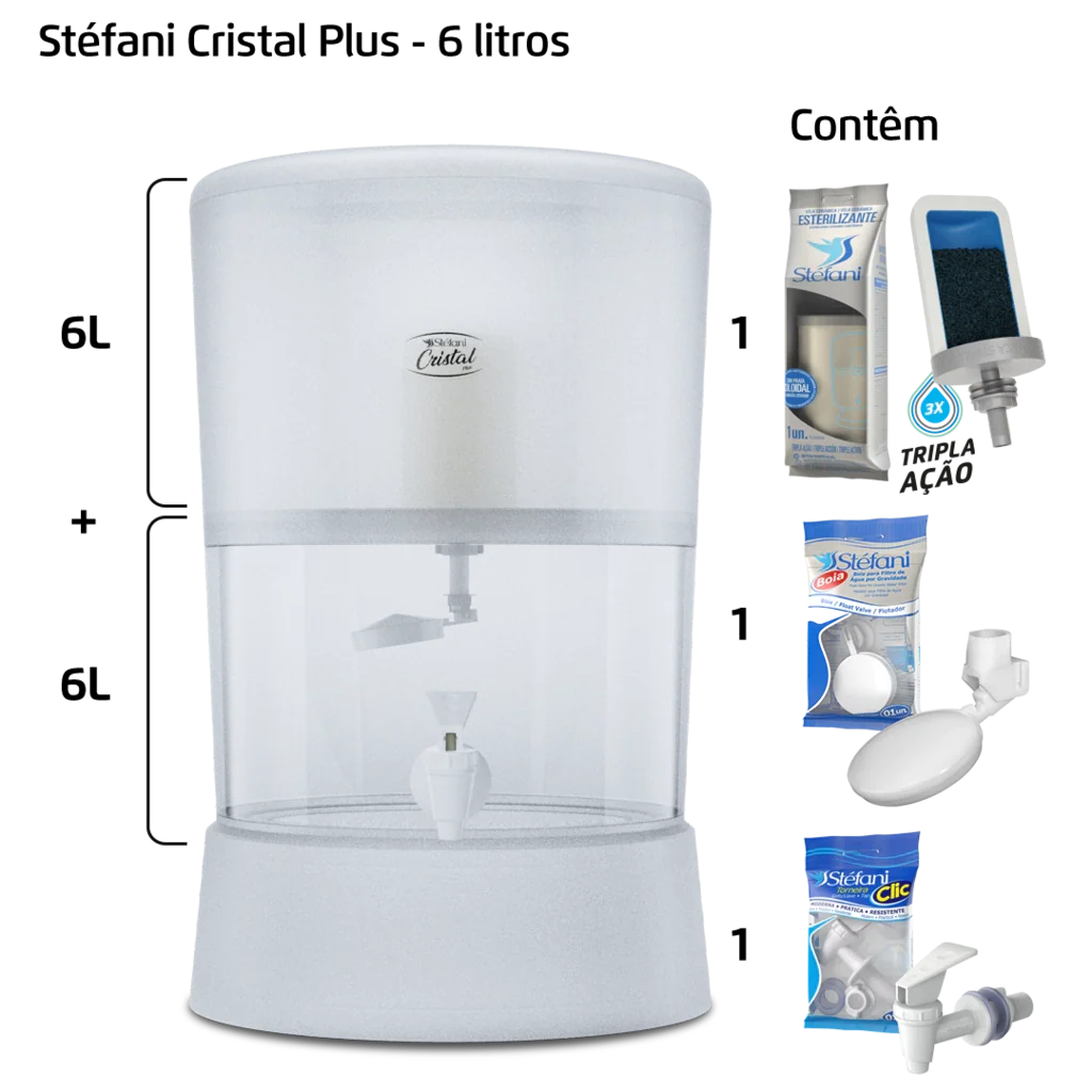 Filtro Cristal Plus - 6 litros - 1 vela