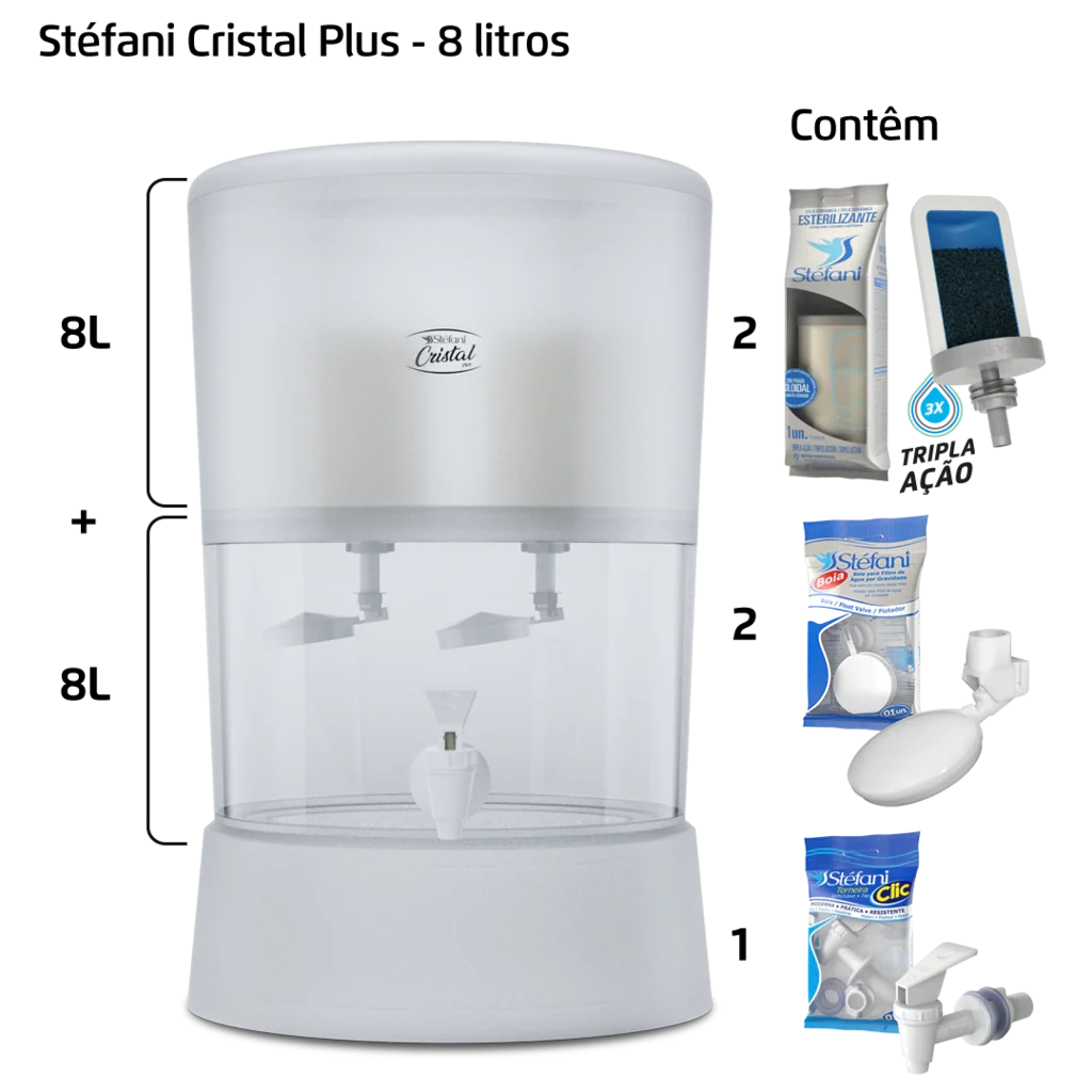 Filtro Cristal Plus - 8 litros - 2 velas