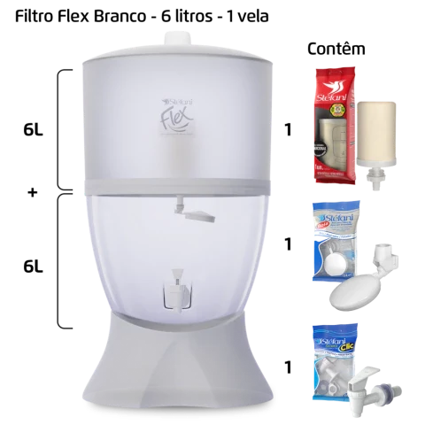 Filtro Flex - 6 litros - 1 vela - Branco