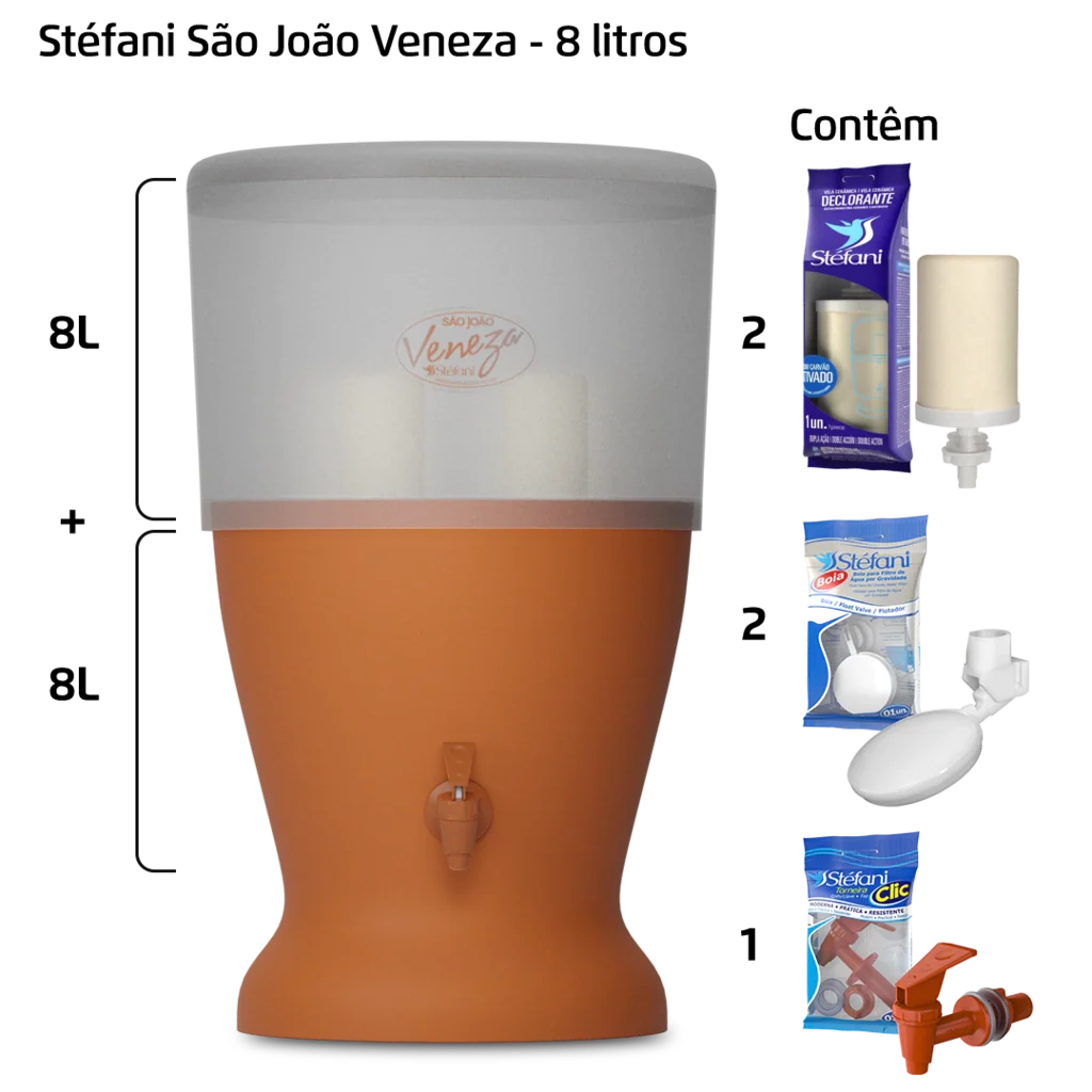 Filtro Veneza - 8 litros - 2 velas
